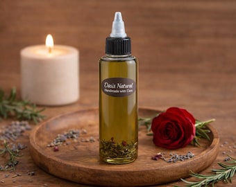 Ayurvedic Indian Herbal hair Oil, herbs infused with Hibiscus, Amla Fenugreek, Curry Leaf, Moringa, Bhringraj for healthy, stronger hair