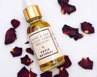 Organic rose face oil, facial serum, and rose glow dry face oil for a radiant, glowing, bright, rejuvenating face oil for dry, dull skin.