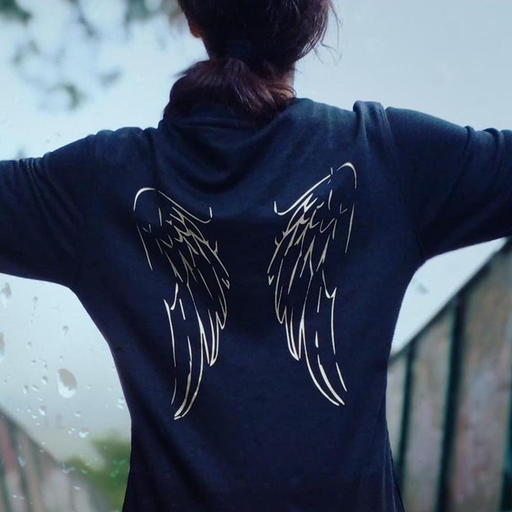Flügel Engelsflügel Damen Sweatshirt Spruch Sweatshirt Etsy.de
