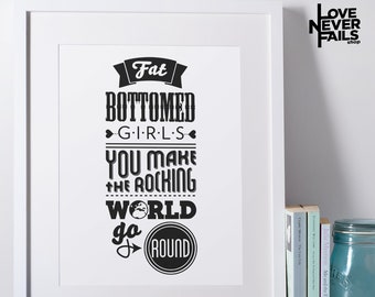 Chicas de fondo gordo, DESCARGA IMPRIMIBLE Queen, decoración del hogar, arte de la pared, regalo de mujer, amor