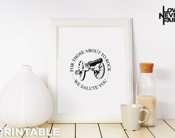 For those About To Rock, letras música DESCARGA IMPRIMIBLE,  decoración, wall art, regalo novio, novia, ACDC