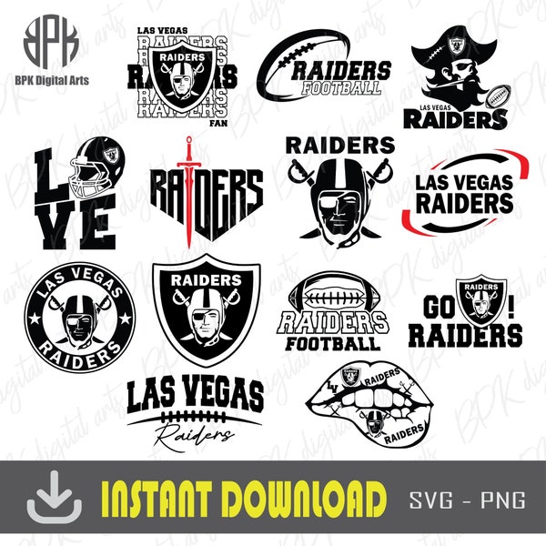 Las Vegas Football SVG Bundle - Raiderrs-Inspired Digital Designs for DIY Projects and Crafts - Sport logo - Sport team - Instant Download