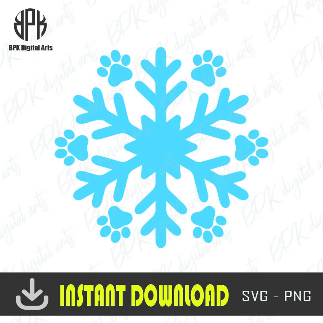 Snowflake Svg Cute Paw Snowflake Svg Paw Print Svg Winter - Etsy