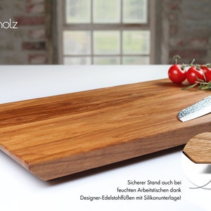Wooden cutting board made of oak XL wooden board kitchen | solid kitchen board 60x30x3 large | non-slip feet | Wooden cutting board