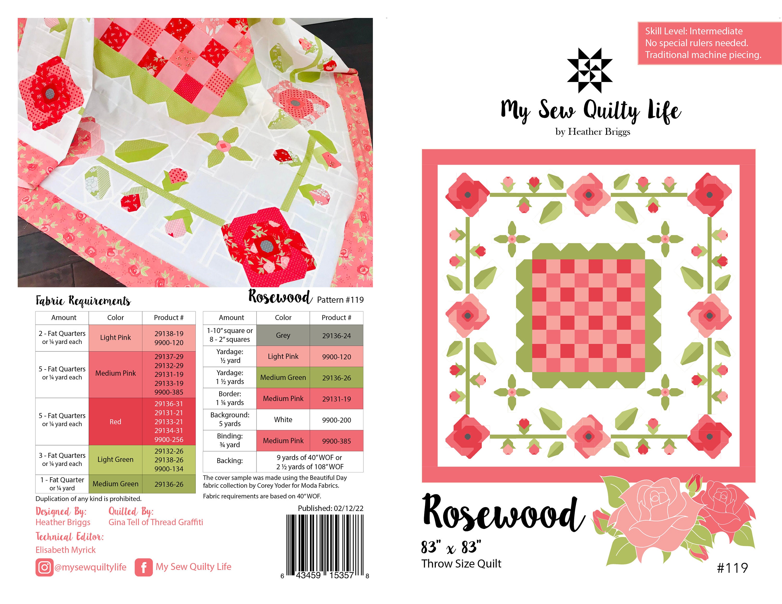 English Rose Quilt Pattern