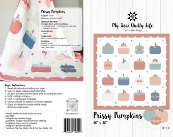 Prissy Pumpkins Quilt Paper Pattern