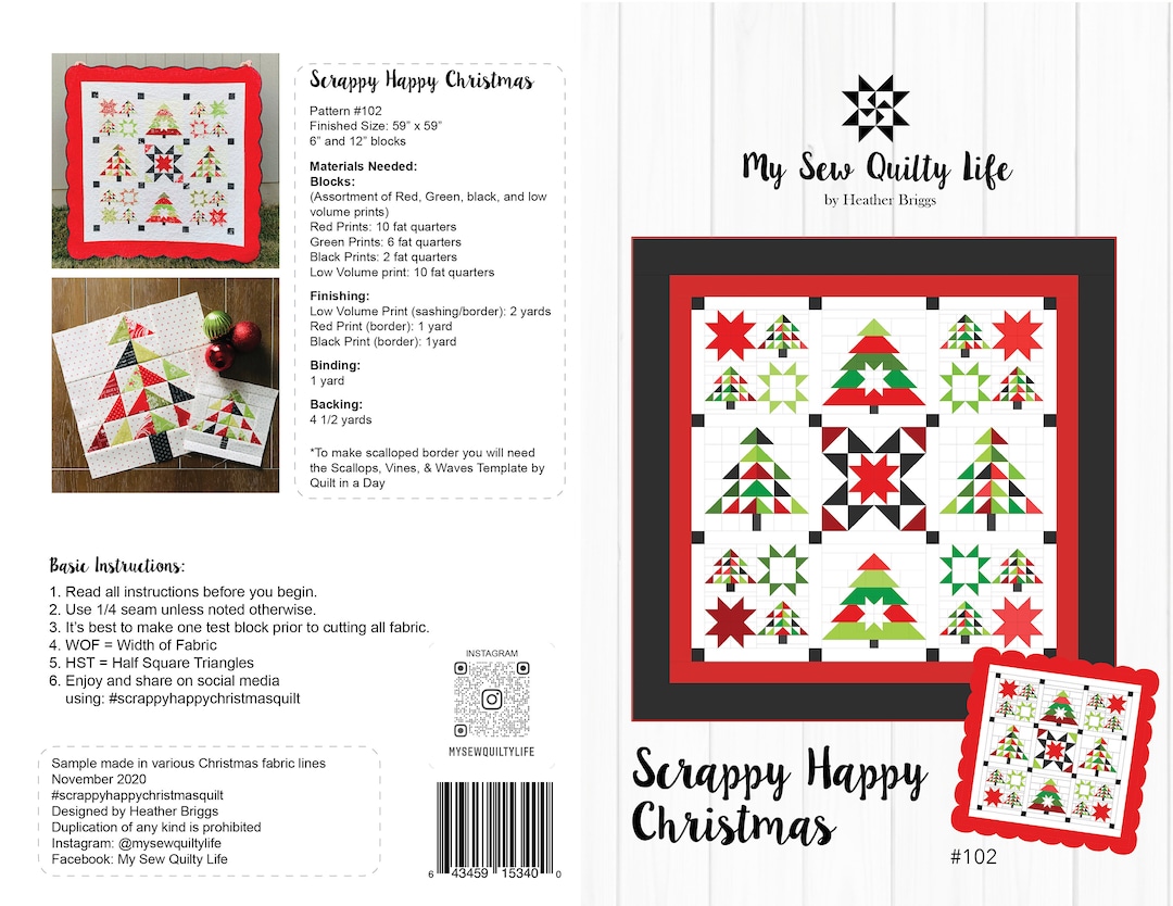 Scrappy Happy Christmas Quilt PDF Pattern - Etsy
