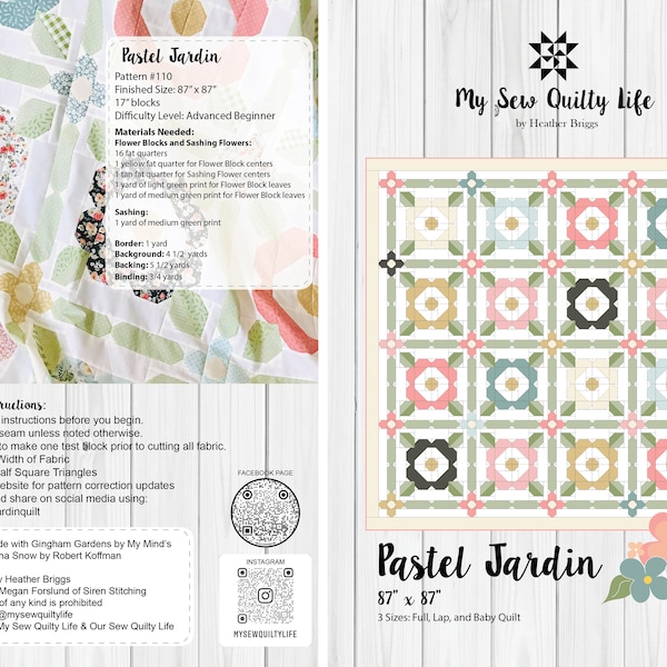 Pastel Jardin Quilt PDF Pattern
