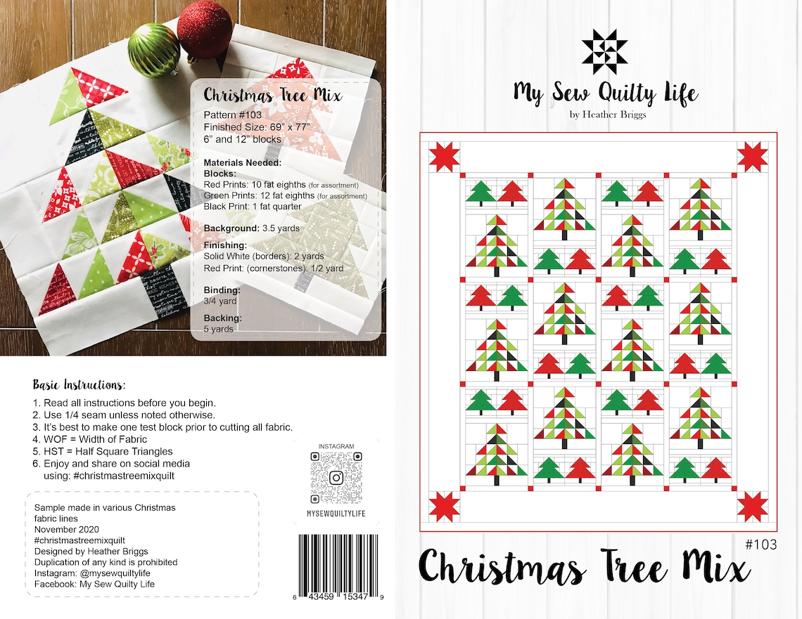 Christmas Tree Mix Quilt PDF Pattern - Etsy