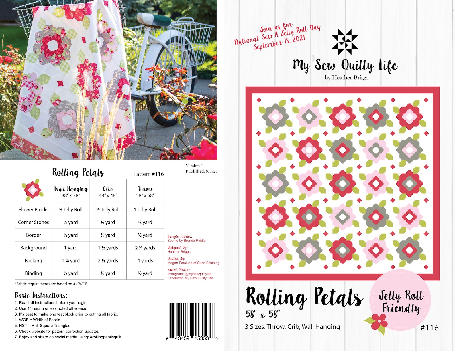 Rolling Petals Quilt PDF Pattern Etsy