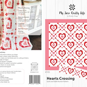Hearts Crossing Quilt and Table Runner PDF Pattern