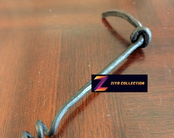 Wrought Iron Corkscrew Medieval Hand Forged Renaissance Knot Wine Bottle Opener Key Black Rustic