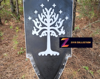 Lord of the Rings Shield of Gondor Curved Wooden Carved White Tree Huge 4ft Tall