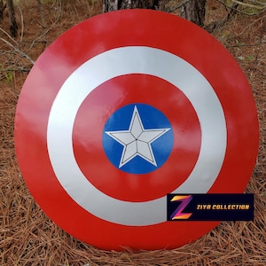 Réplica del escudo circular redondo de acero macizo del Capitán América, hecha a mano para cosplay. 24 Inches
