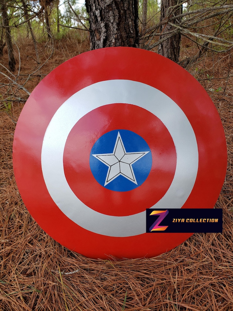 Réplica del escudo circular redondo de acero macizo del Capitán América, hecha a mano para cosplay. 24 Inches