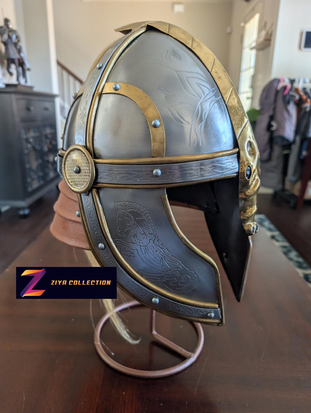Lord of the Rings Horse Lords of Rohan Medieval Knight Bronze Lined ...