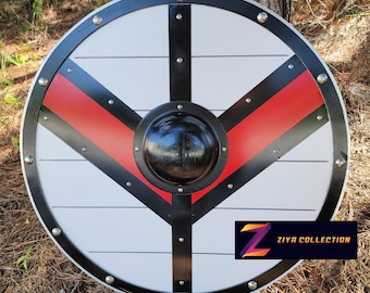 Viking Knights Legartha Steel Plated Medieval Norse Raider Wooden Round Shield