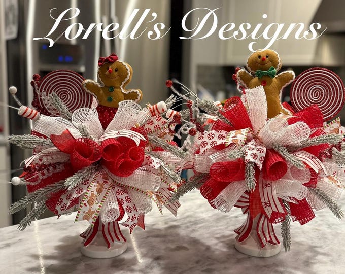 Gingerbread Candlestick Centerpieces, Festive Holiday Decor, Kitchen ...