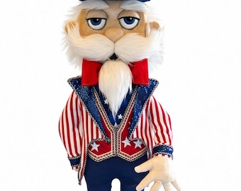 Pre-Order- No Drum Uncle Sam Wreath Attachment-No drum, Patriotic Decor, 4th of July Door Decor, Americana Swag Accent, Patriotic Home decor