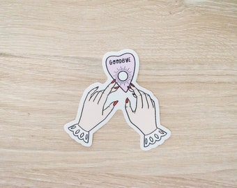 Pegatina Ouija Planchette / 3 x 2,9 pulgadas.