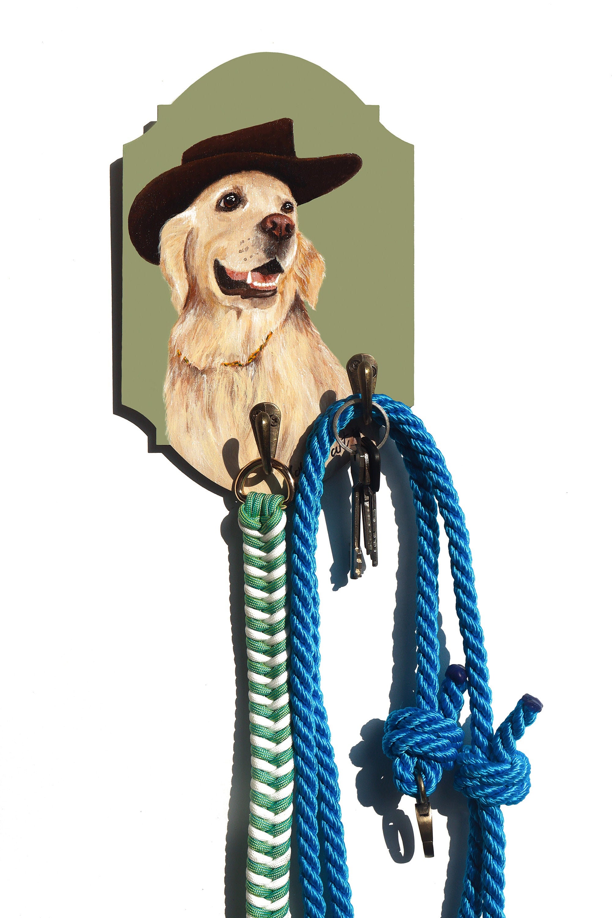Dog leash holder key hanger for wall dog lover gift Etsy
