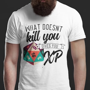 Camisa DnD - Lo que no te mata te da XP - Funny Dungeons and Dragons Short-Sleeve Unisex T-Shirt