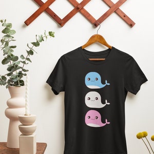 Trans Pride Shirt Whales - Transgender Shirt FTM MTF Trans Pride Flag - Short-Sleeve Unisex T-Shirt