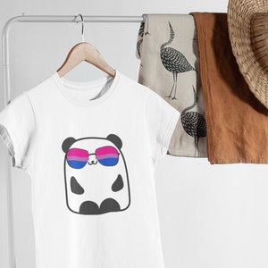 Bi Pride Shirt, Bisexual Pride Shirt, Bisexual Shirt, Bi Shirt, WLW - Bi Panda - Short-Sleeve Unisex T-Shirt