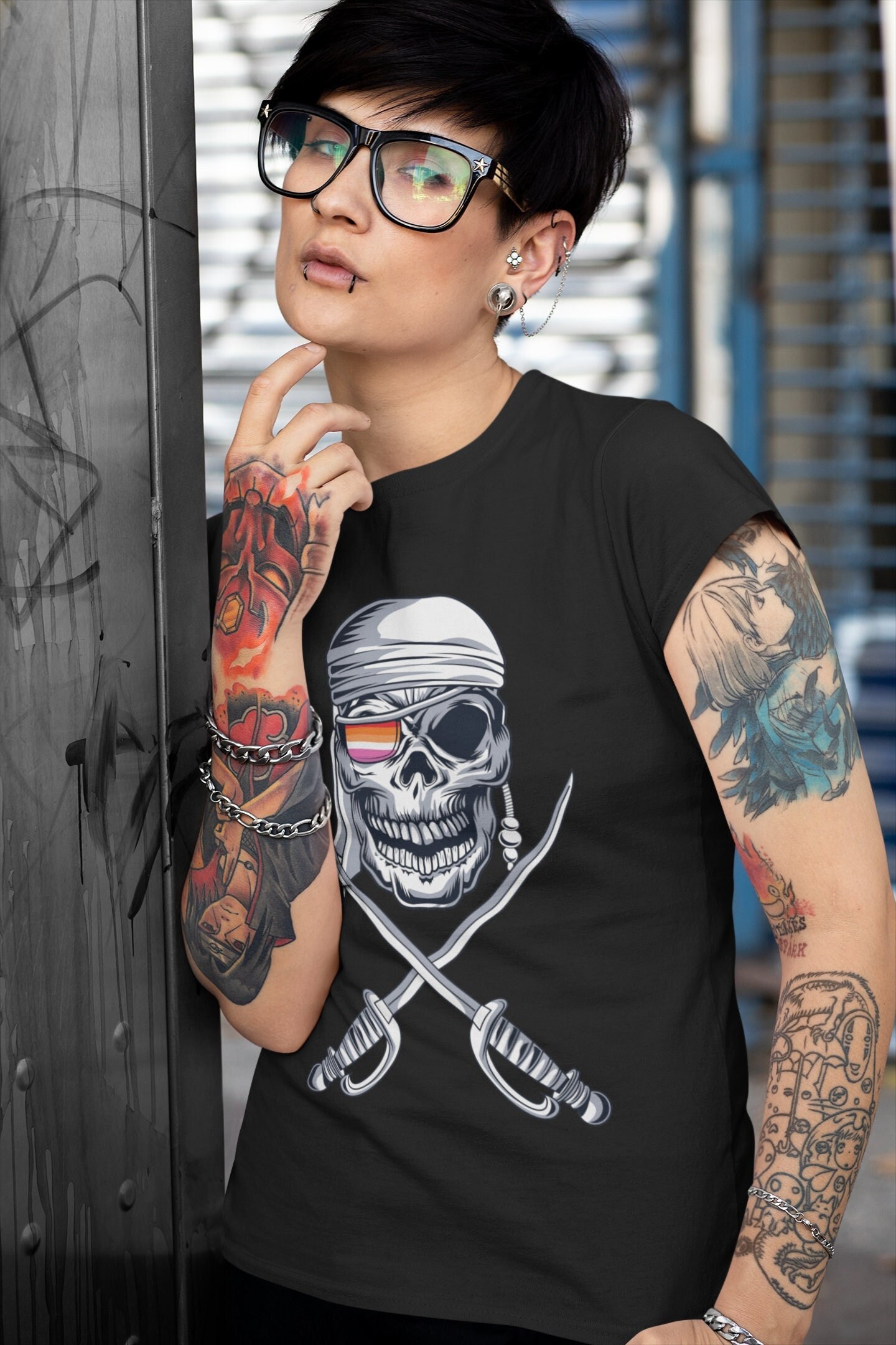 Camisa lésbica, camisa do orgulho gay - pirata lésbica - WLW, camisa LGBT, camisa do orgulho gay lésbico - camiseta unissex de manga curta