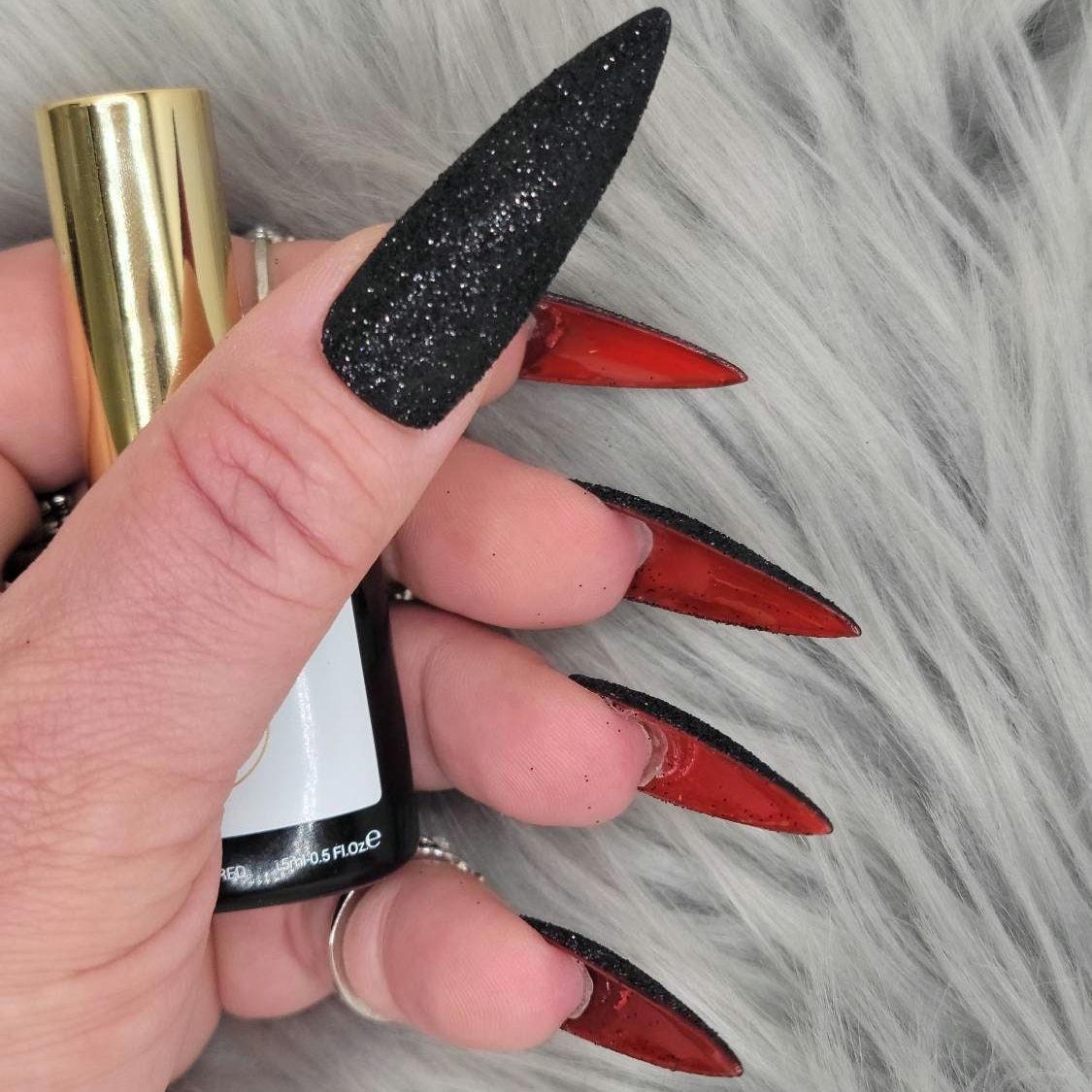 Red Bottom Black Stiletto Nails