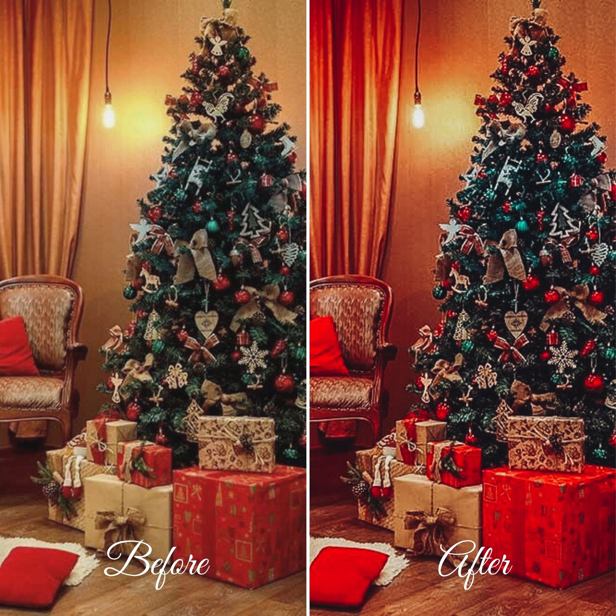 5 CHRISTMAS TREE Lightroom Presets Merry Xmas 2021 Presets Etsy