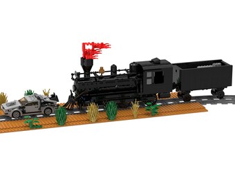 Moc Bttf Train Scene Movie Series Building Blocks Bricks Etsy