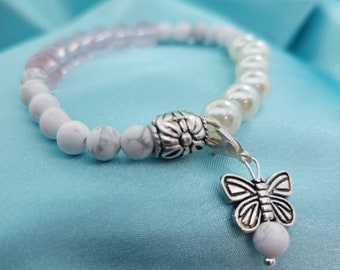 7.25-inch Butterfly Period Tracker Bracelet, Teen gift for cycle tracking, Great present for teen sister, niece, or daughter