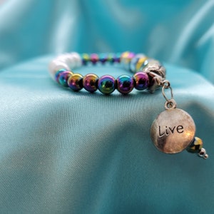 7.5-inch Rainbow Period Tracker Bracelet, Teen gift for body positivity and cycle tracking, Great present for first menstruation celebration