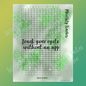 Printable Period Tracker - Digital Download - Great First Menstrual Cycle Gift - Track your cycle without an app