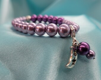 7.5 inch Purple Period Tracker Bracelet, Sparkly teen gift for body positivity and cycle tracking