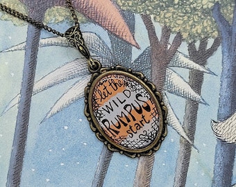 Where The Wild Things Are Bronze Pendant Necklace, for Children's Literature Lovers, Librarians, and Bookworms