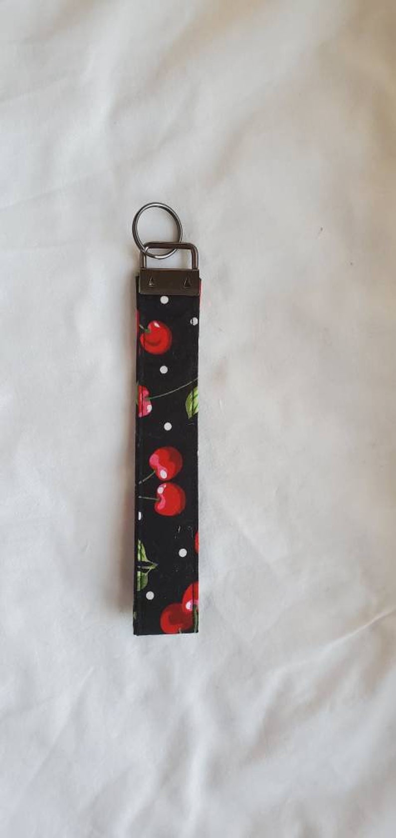 Cherry Wristlet Keychain Fob Key Holder