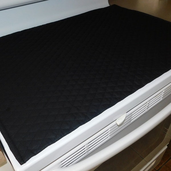 Custom Size Glass Top Stove Cover and Protector Quilted Material Color Black, Red, Brown, Natural, White or other