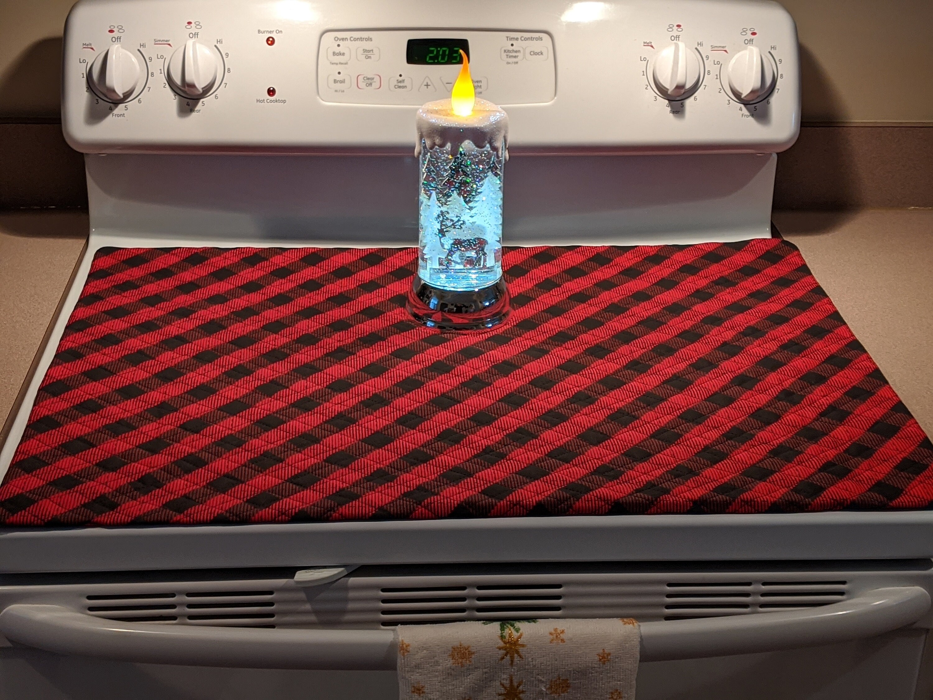 Quilted Glass Stove Top Cover and Protector Color Christmas Etsy