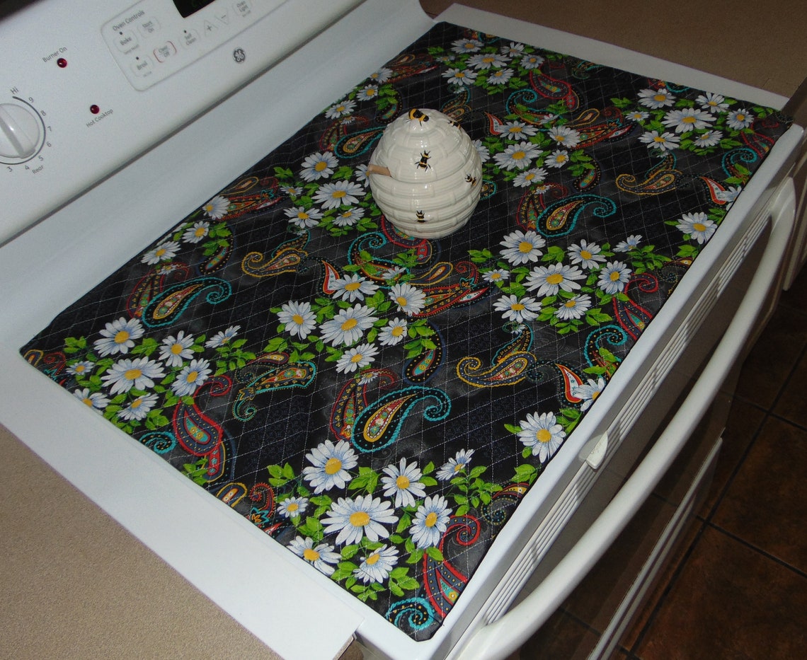 Glass Top Stove Cover and Protector Quilted Material Beautiful Etsy