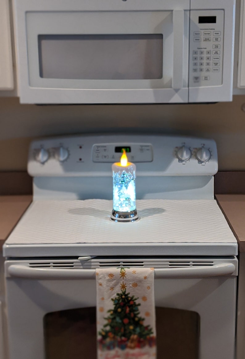 Quilted Glass Stove Top Cover and Protector for Electric Stove Cooktop Color White image 3