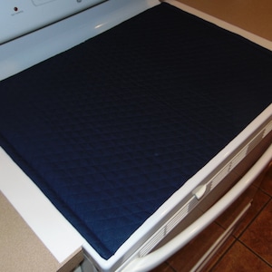 Glass Top Stove Cover and Protector Quilted Material Color - Navy Blue