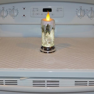 Quilted Glass Stove Top Cover and Protector for Electric Stove Cooktop Color White image 7