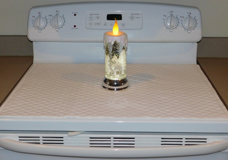 Quilted Glass Stove Top Cover and Protector for Electric Stove Cooktop Color White image 7