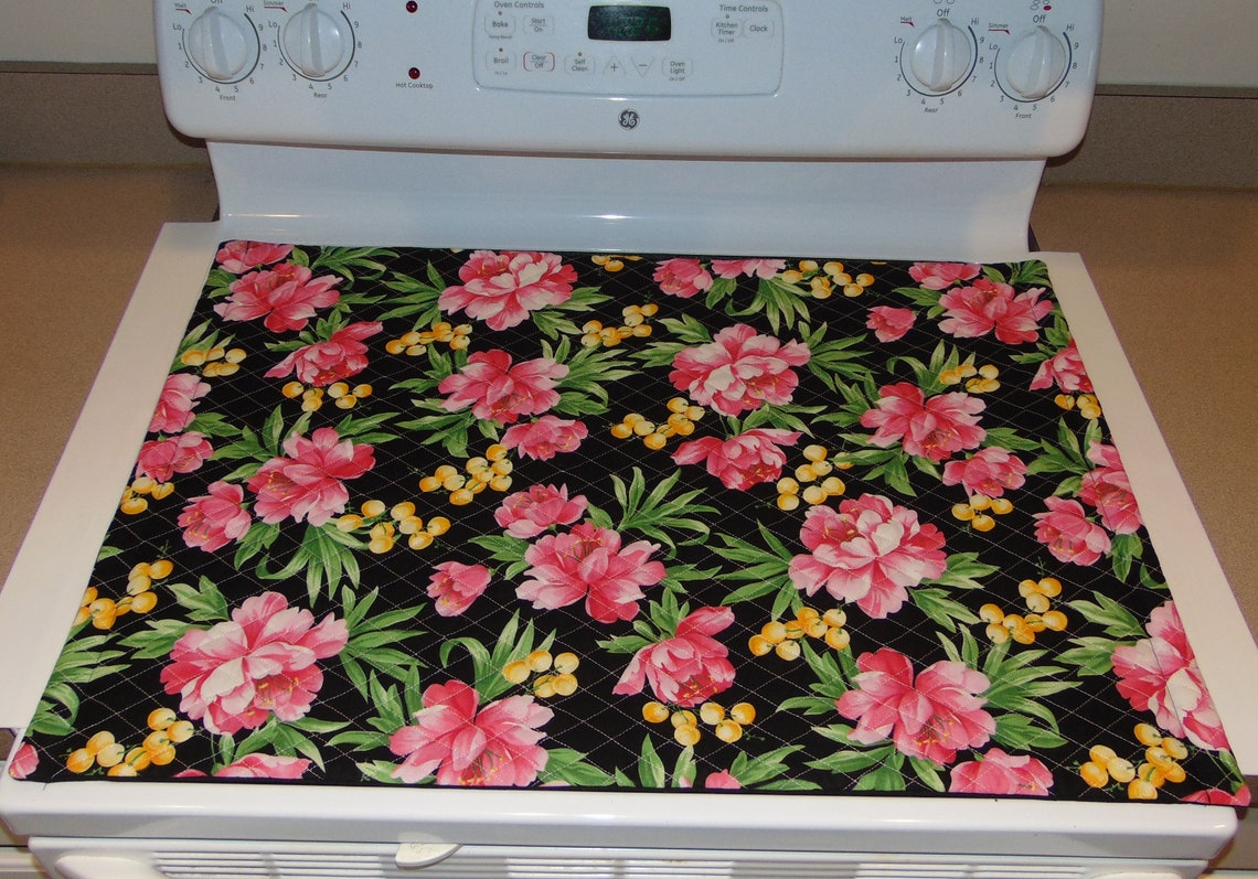 Glass Top Stove Cover and Protector Quilted Material Beautiful Etsy