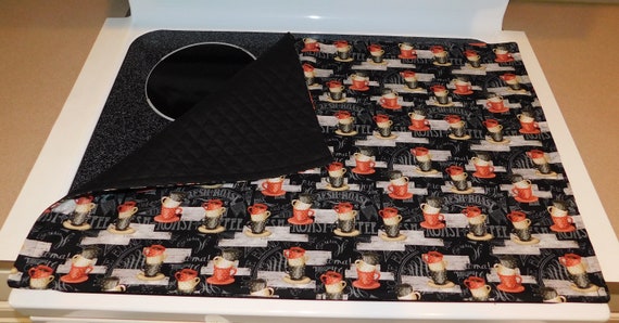 Glass Top Stove Cover and Protector Quilted Material Color Black