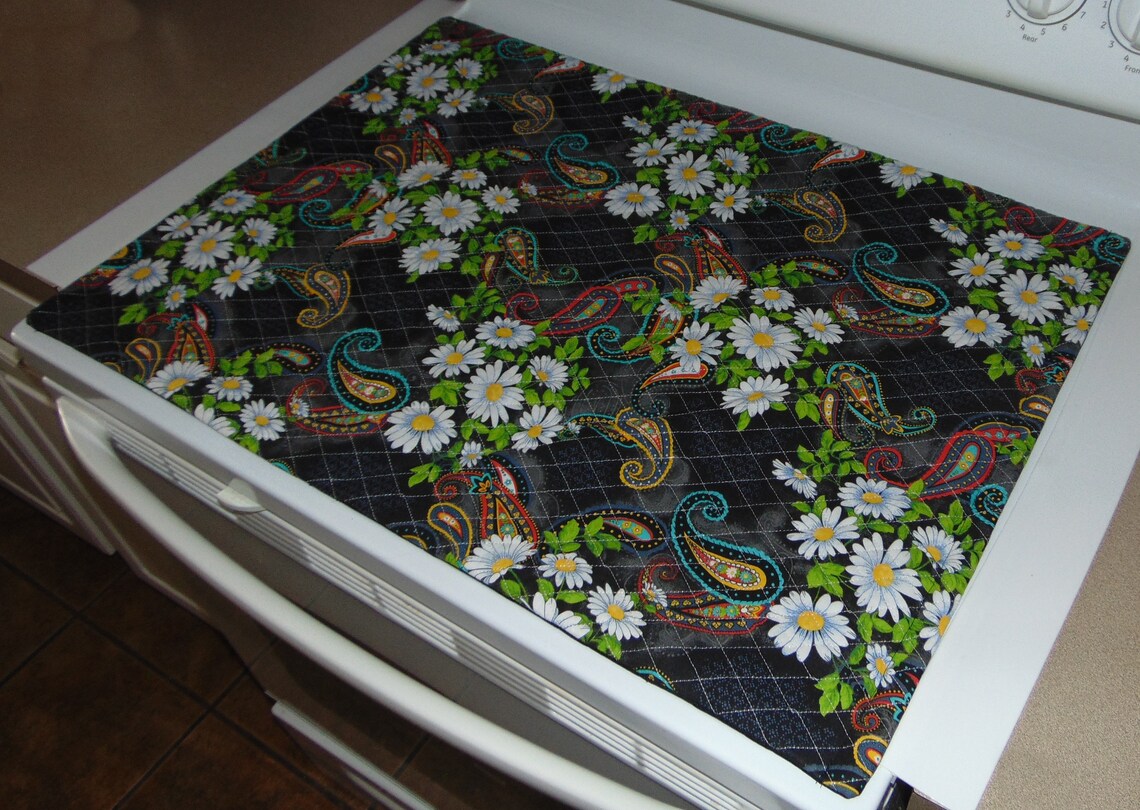Glass Top Stove Cover and Protector Quilted Material Beautiful Etsy