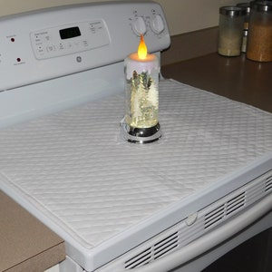 Quilted Glass Stove Top Cover and Protector for Electric Stove Cooktop Color White image 9