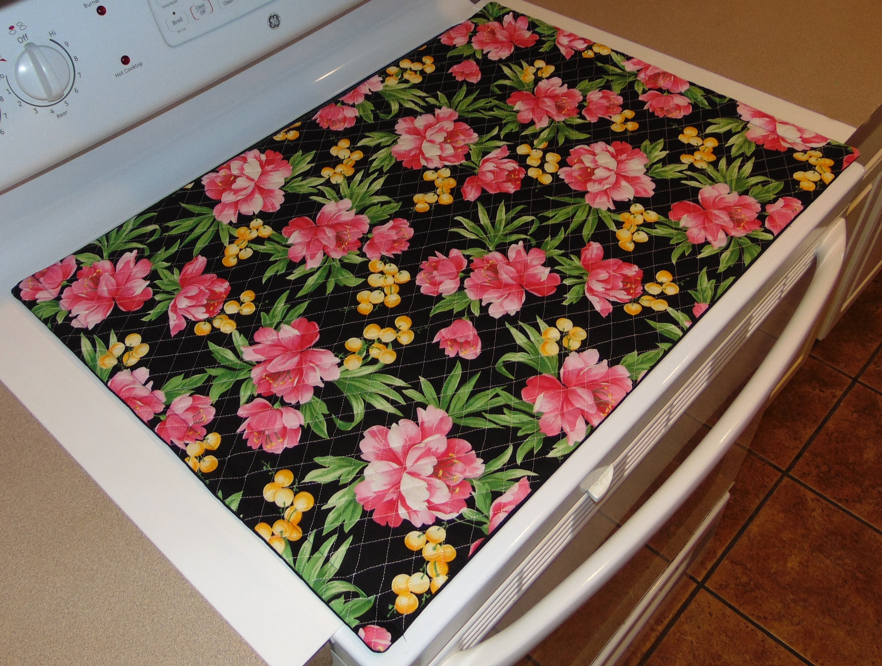 Glass Top Stove Cover and Protector Quilted Material Beautiful Etsy